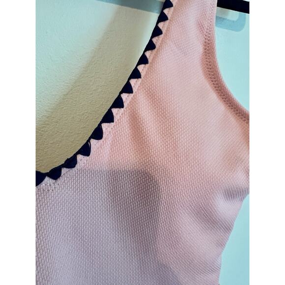 Cupshe One Piece Swimsuit Size S Pink Black Trim Ruffle New With Tags - Picture 2 of 16